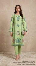 Parrot Dhanak Luxe 2-Piece Suit – Full Front Embroidery