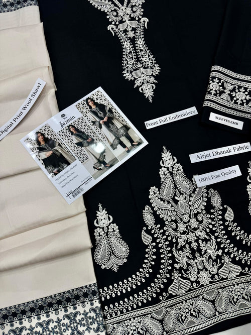 Airjet Dhanak embroidered 3-piece Pakistani winter suit - Pehnawa By Fatima