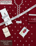 Maroon Embroidered Dhanak 2-Piece Suit – Cream Embroidered Trouser